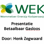 WEK organiseert infoavond Betaalbaar Gasloos in It Dielshûs